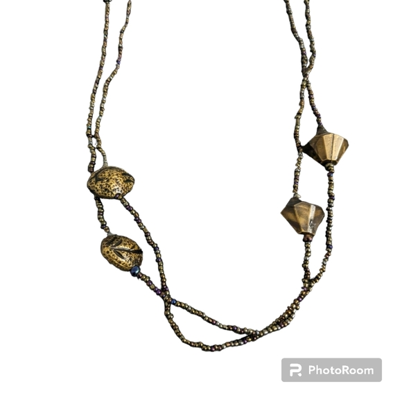 Beaded Necklaces -2. White, Brown. - Picture 8 of 11